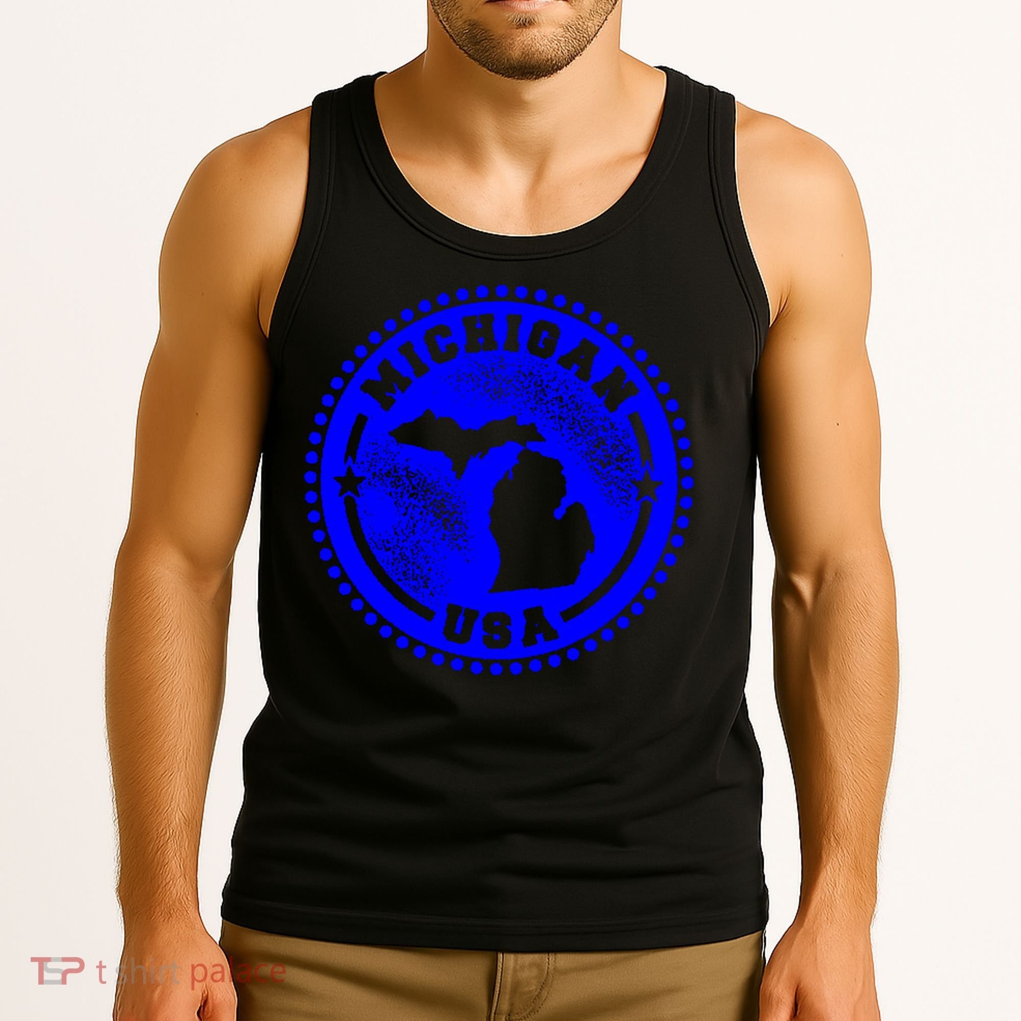 Michigan USA Blue Logo Tank Top