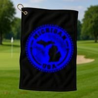 Michigan USA Blue Logo Golf Towel thumb 1