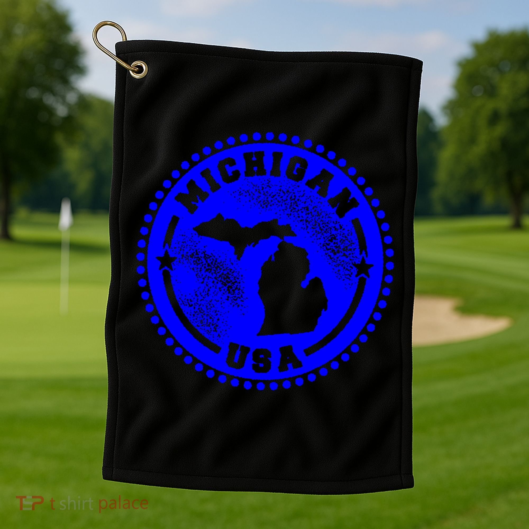 Michigan USA Blue Logo Golf Towel