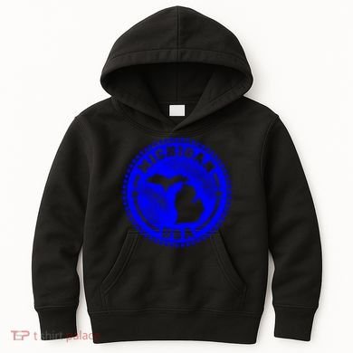 Michigan USA Blue Logo Kids Hoodie