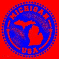 Michigan USA Blue Logo Santa Hat thumb 1