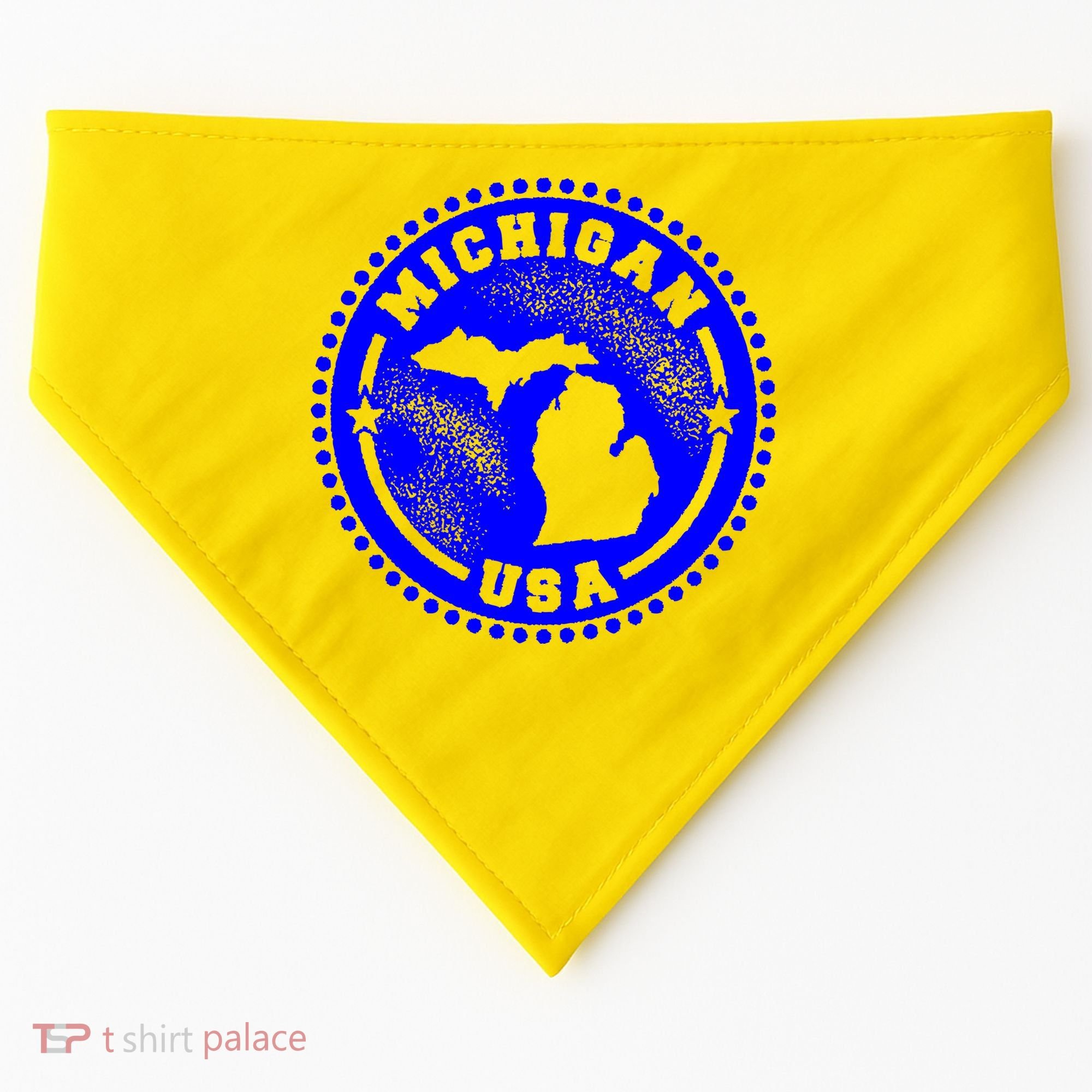 Michigan USA Blue Logo USA-Made Doggie Bandana