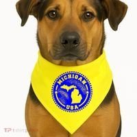 Michigan USA Blue Logo USA-Made Doggie Bandana thumb 1