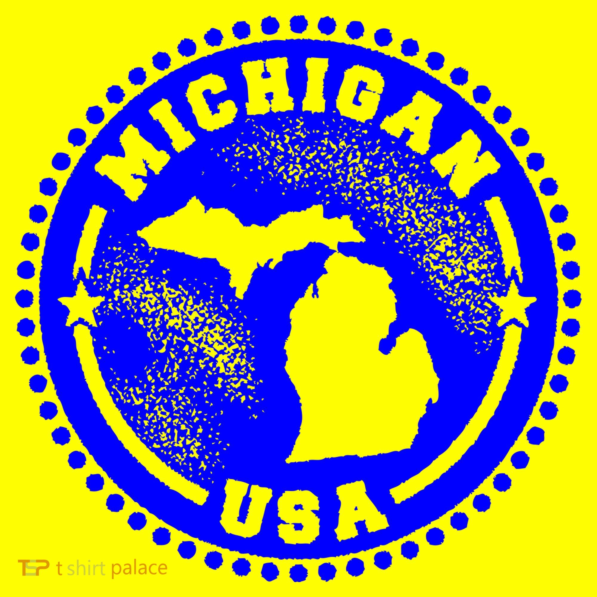 Michigan USA Blue Logo Long Sleeve Shirt