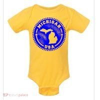 Michigan USA Blue Logo Baby Bodysuit thumb 0