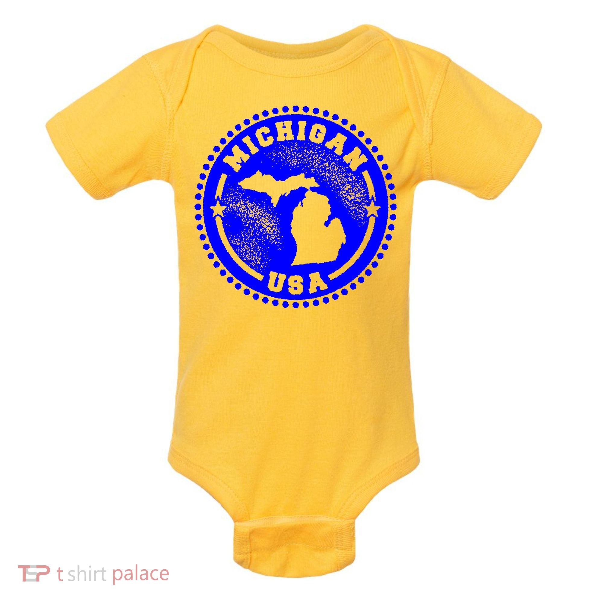 Michigan USA Blue Logo Baby Bodysuit