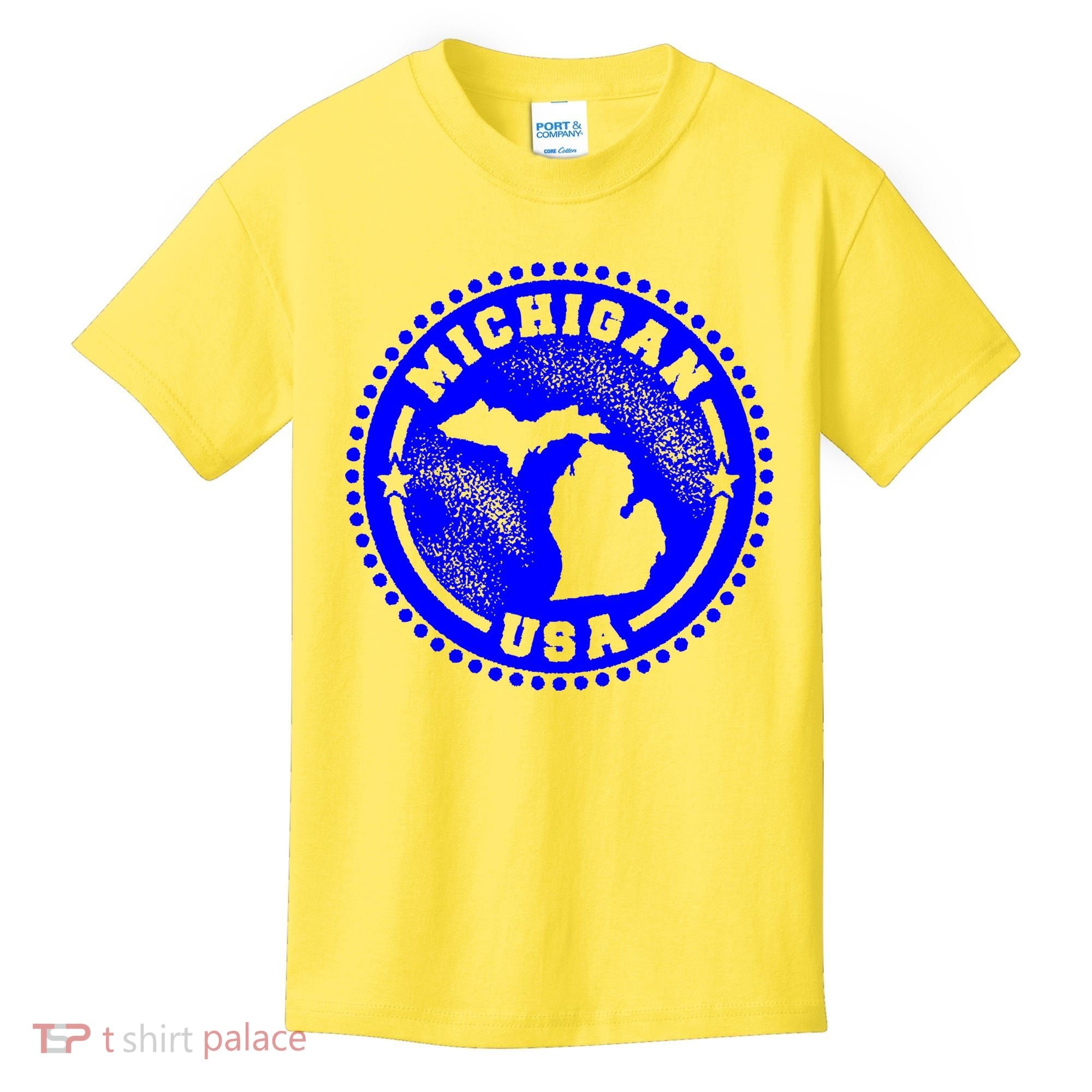 Michigan USA Blue Logo Kids T-Shirt