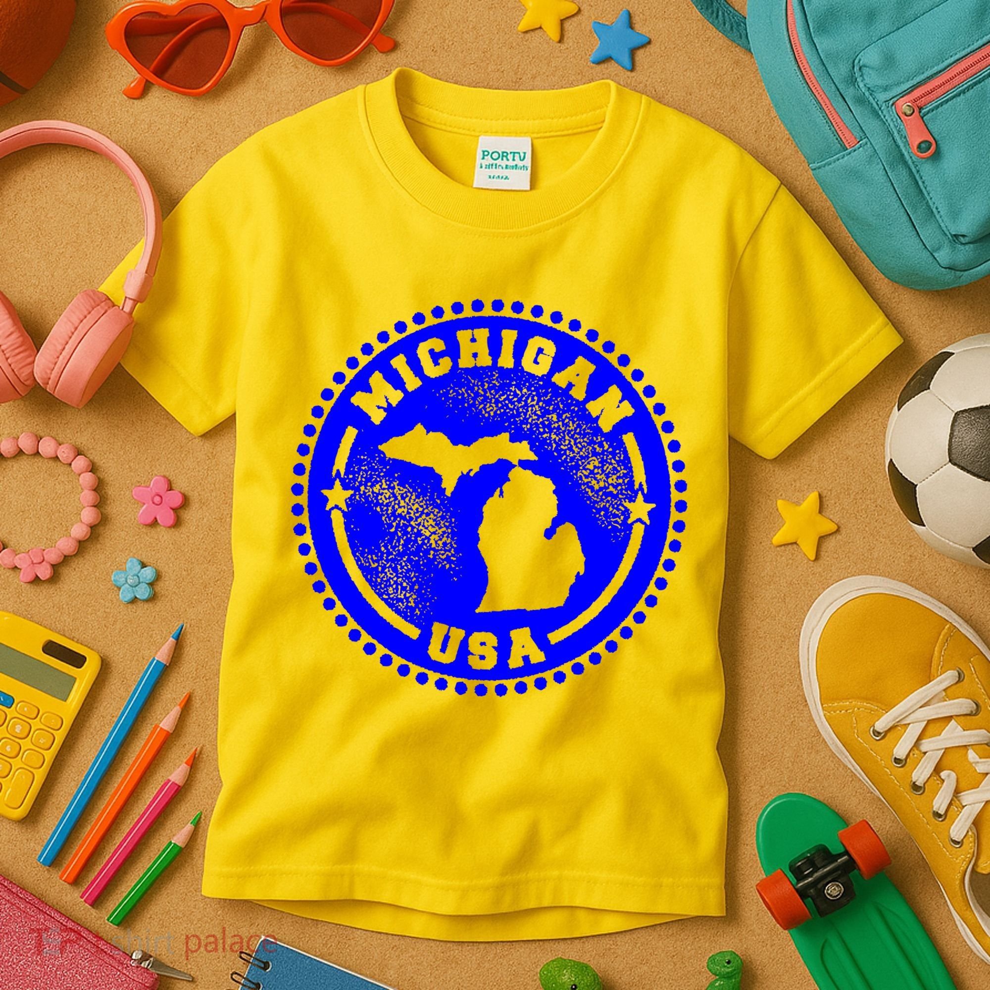 Michigan USA Blue Logo Kids T-Shirt