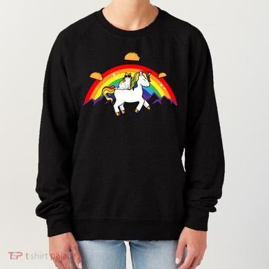 Magical Unicorn Cat Taco Rainbow Women's Sweatshirt