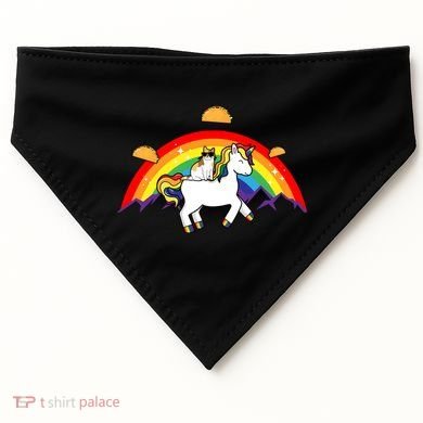 Magical Unicorn Cat Taco Rainbow USA-Made Doggie Bandana