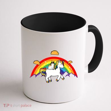 Magical Unicorn Cat Taco Rainbow Coffee Mug back