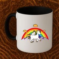 Magical Unicorn Cat Taco Rainbow Coffee Mug thumb 2