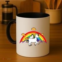 Magical Unicorn Cat Taco Rainbow Coffee Mug thumb 4