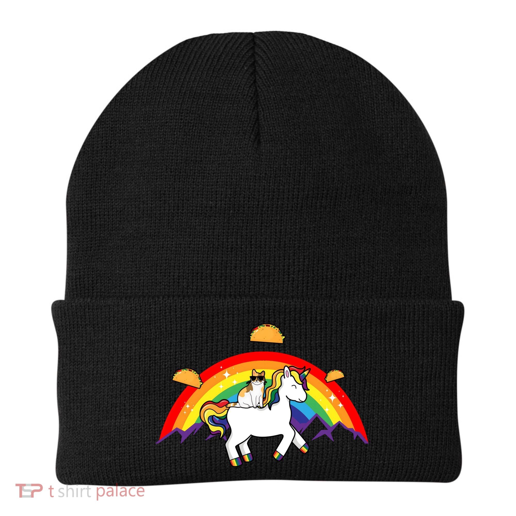 Magical Unicorn Cat Taco Rainbow Beanie