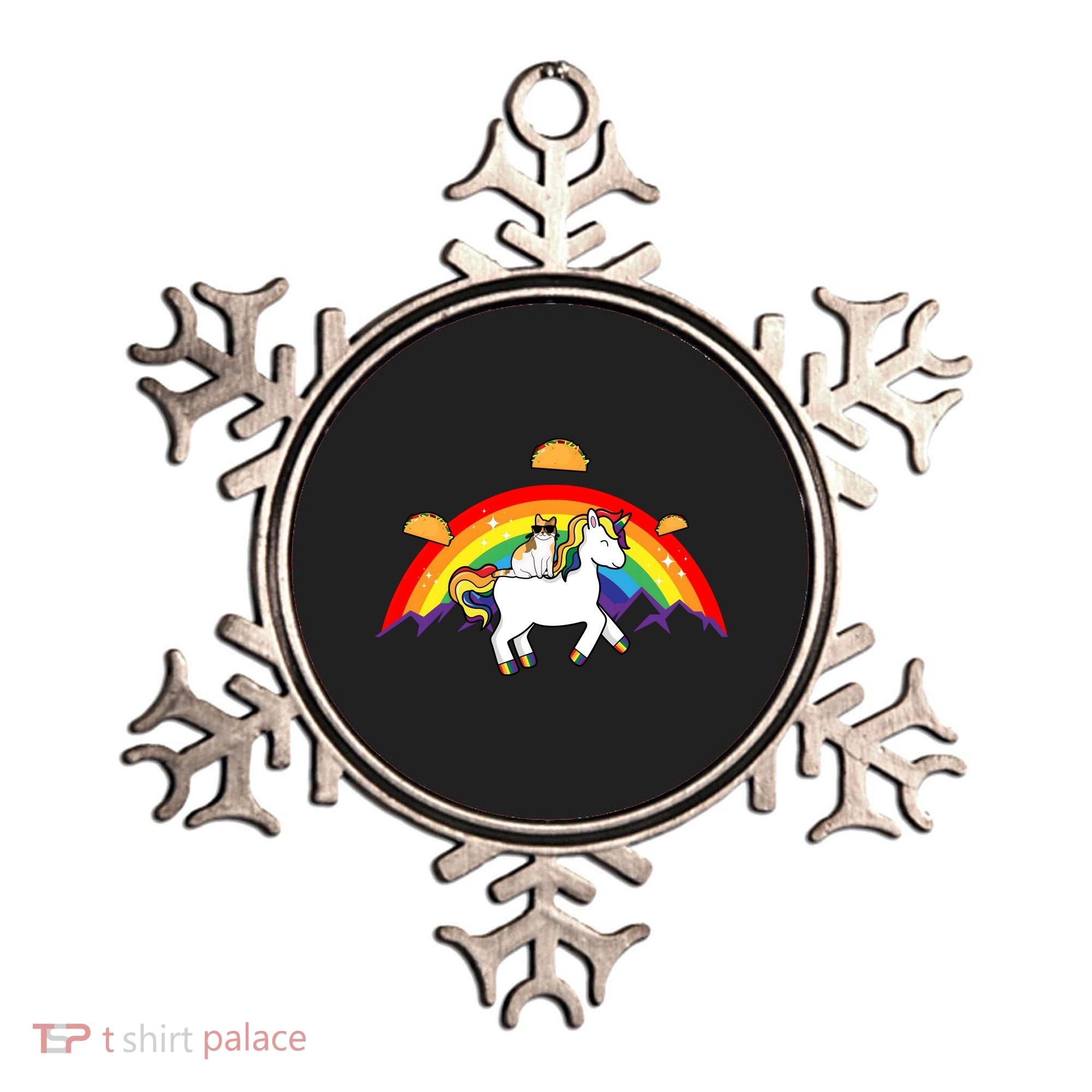 Magical Unicorn Cat Taco Rainbow Ornament