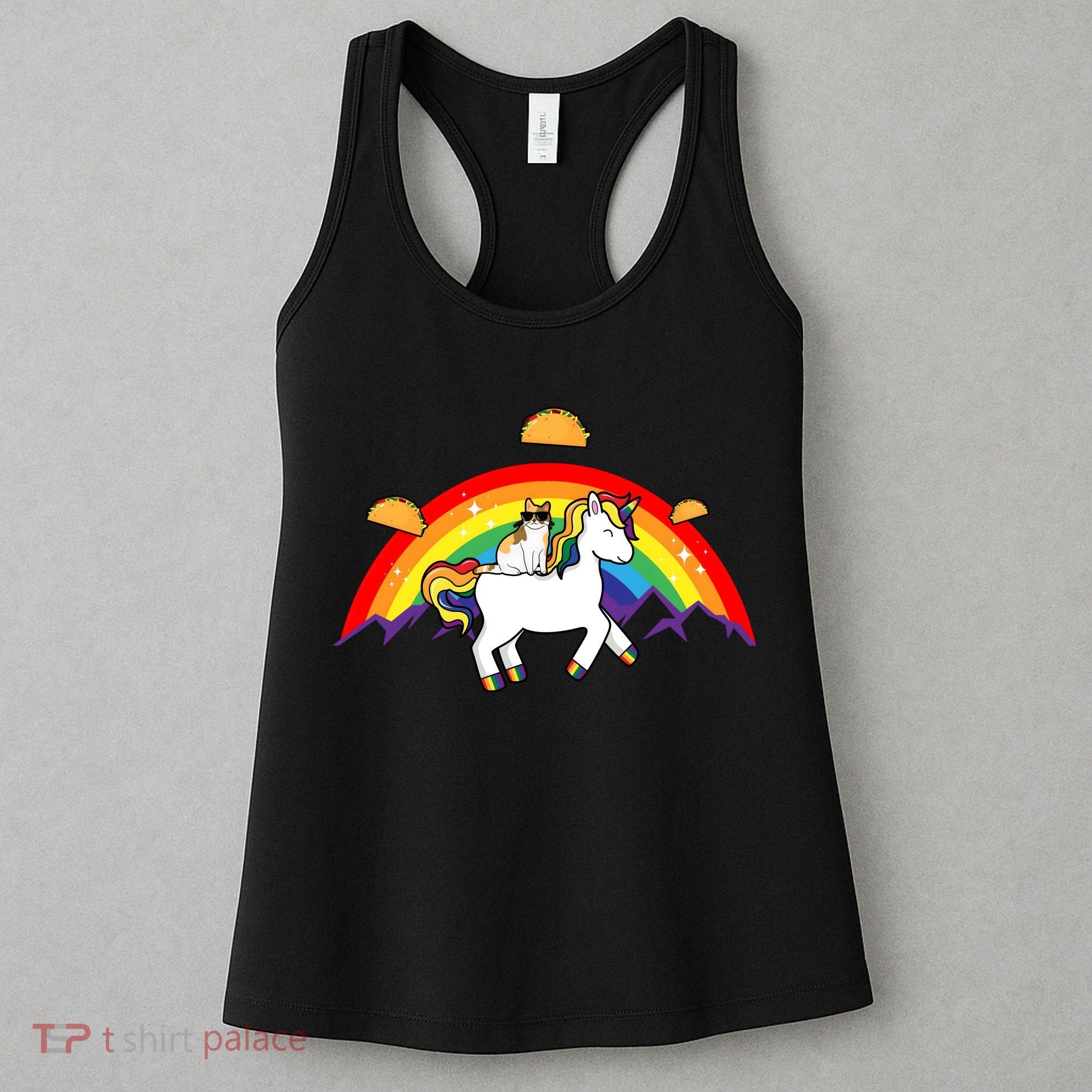 Magical Unicorn Cat Taco Rainbow Women's Tank Top