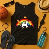 Magical Unicorn Cat Taco Rainbow Tank Top thumb 4