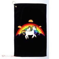 Magical Unicorn Cat Taco Rainbow Golf Towel thumb 0