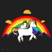 Magical Unicorn Cat Taco Rainbow Golf Towel thumb 3