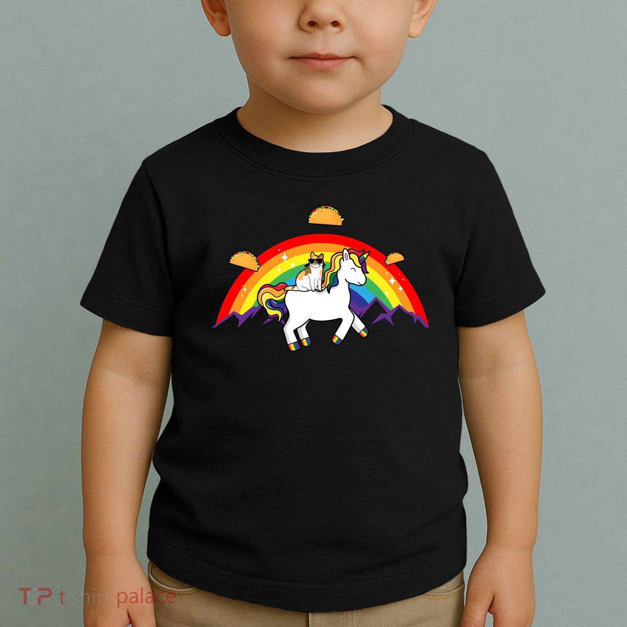 Magical Unicorn Cat Taco Rainbow Toddler T-Shirt