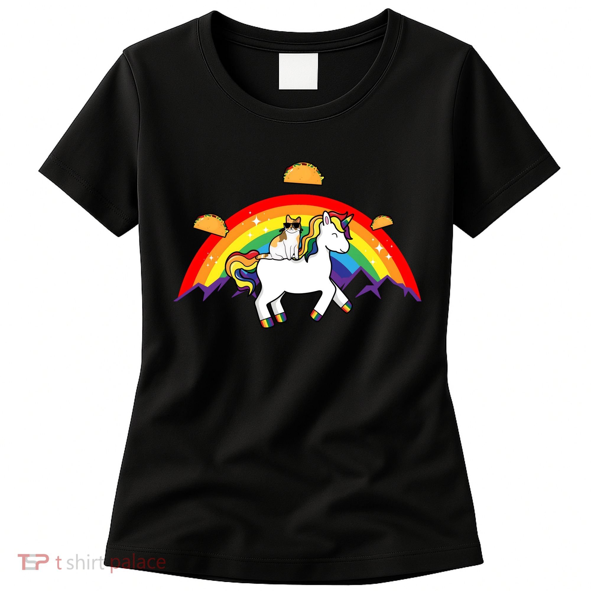 Magical Unicorn Cat Taco Rainbow Women's T-Shirt