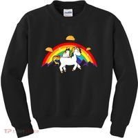 Magical Unicorn Cat Taco Rainbow Kids Sweatshirt thumb 0