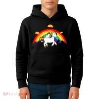 Magical Unicorn Cat Taco Rainbow Kids Hoodie thumb 4