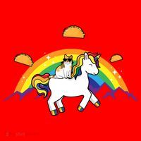 Magical Unicorn Cat Taco Rainbow Santa Hat thumb 1