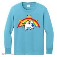 Magical Unicorn Cat Taco Rainbow Kids Long Sleeve Shirt thumb 0