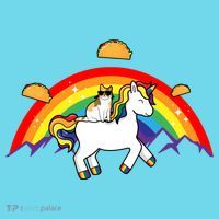 Magical Unicorn Cat Taco Rainbow Kids Long Sleeve Shirt thumb 2