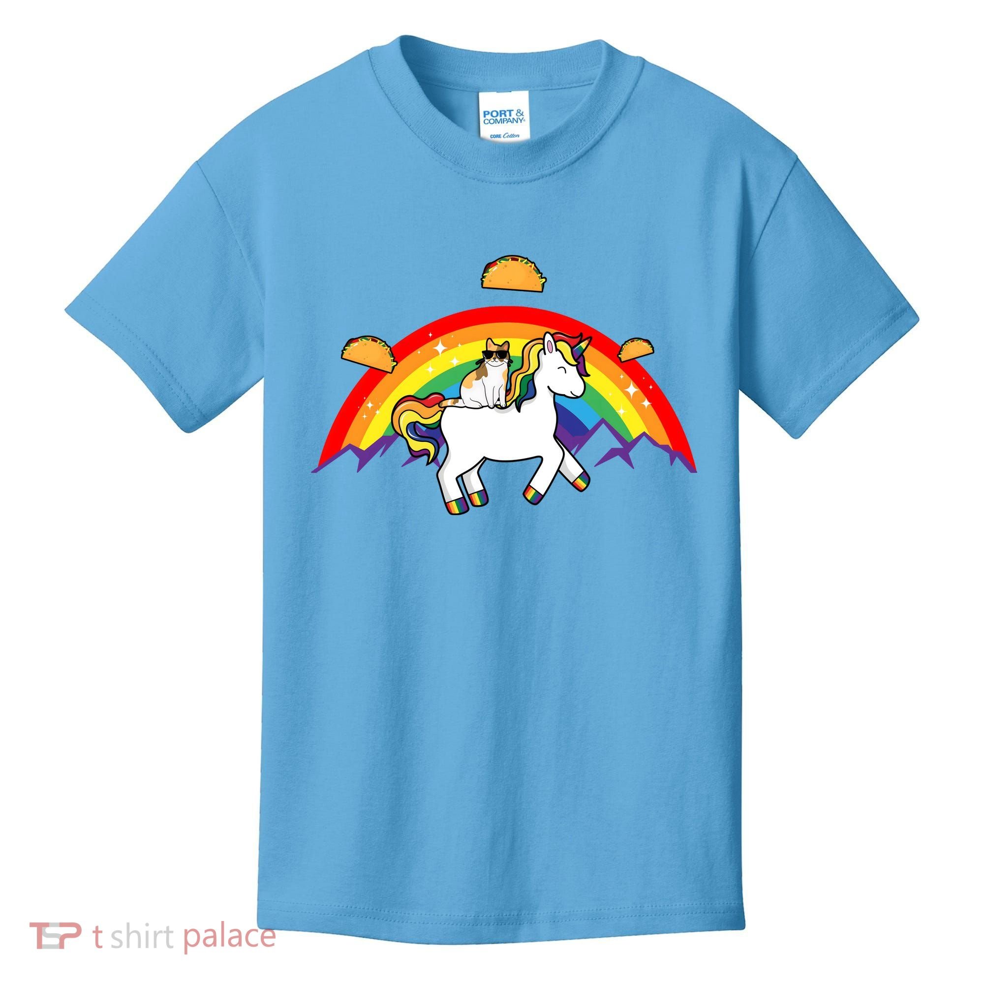 Magical Unicorn Cat Taco Rainbow Kids T-Shirt