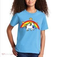 Magical Unicorn Cat Taco Rainbow Kids T-Shirt thumb 2