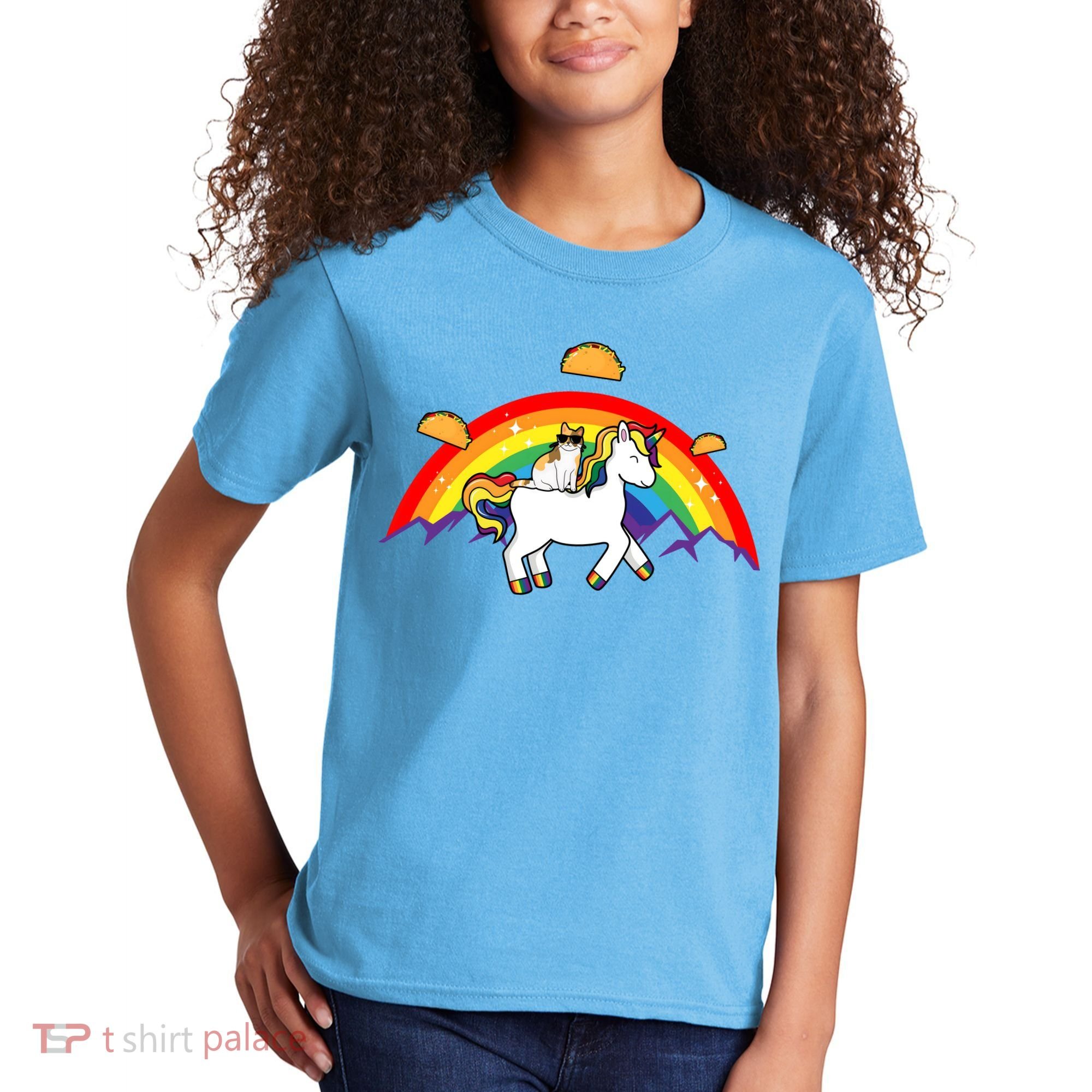 Magical Unicorn Cat Taco Rainbow Kids T-Shirt
