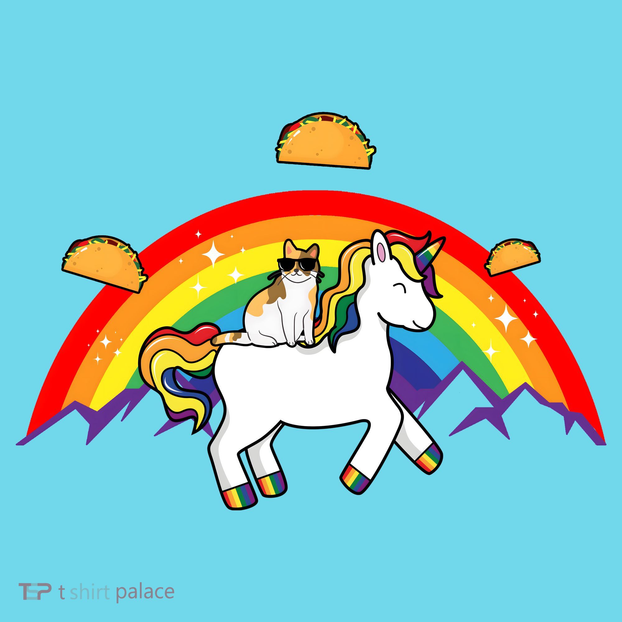 Magical Unicorn Cat Taco Rainbow Kids T-Shirt