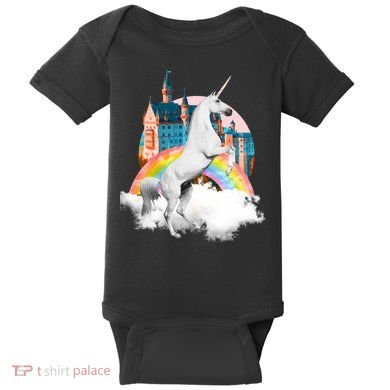 Magical Unicorn Castle Baby Bodysuit