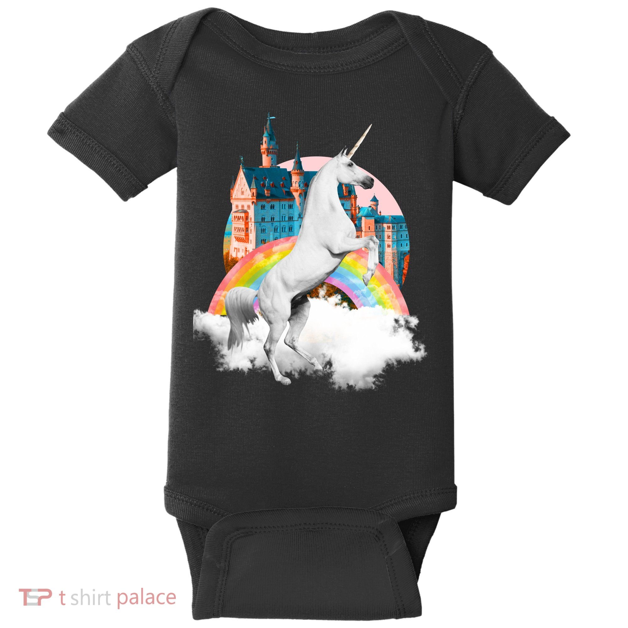 Magical Unicorn Castle Baby Bodysuit
