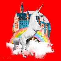 Magical Unicorn Castle Santa Hat thumb 1