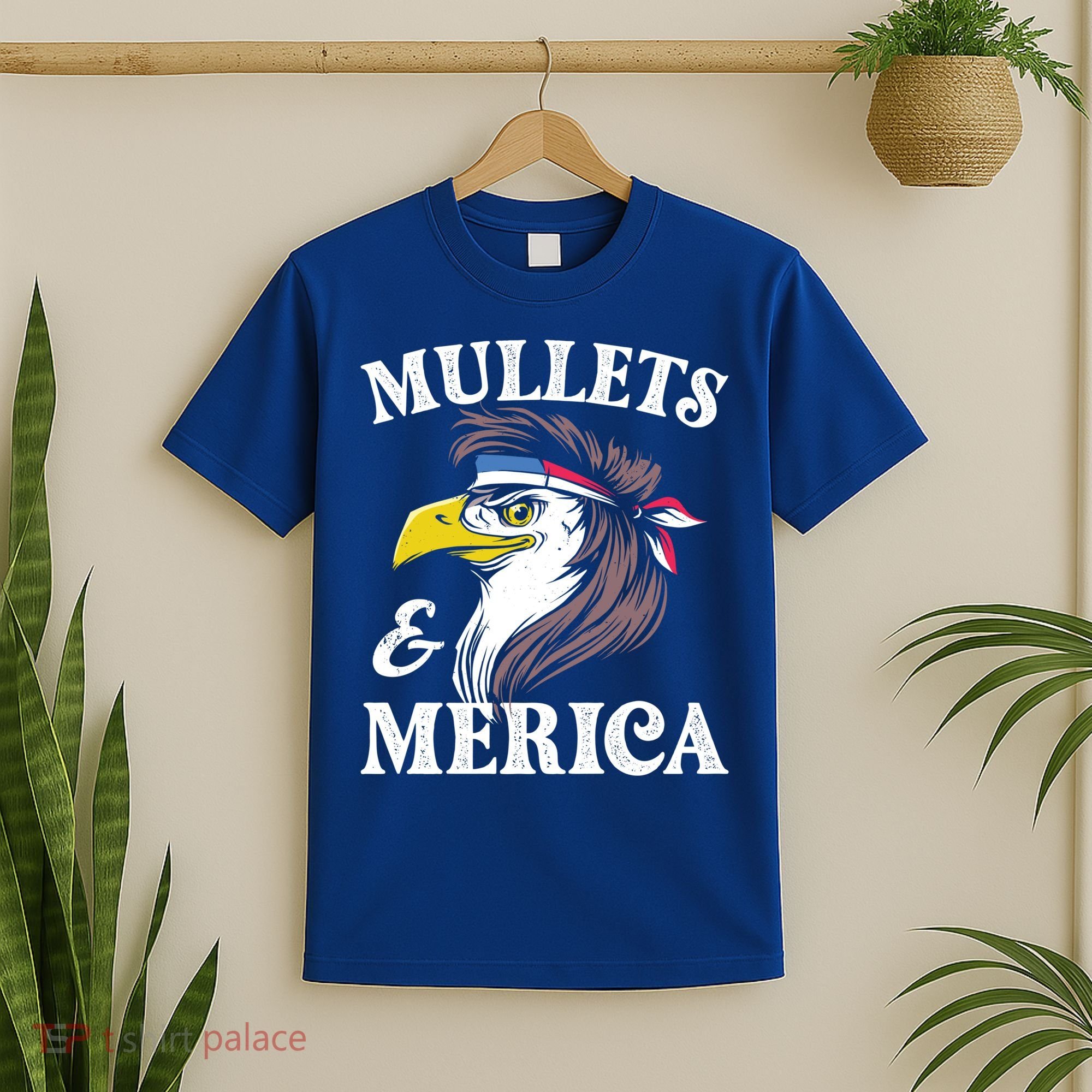 Mullegift Usa Eagle Mullet Merica Vintage American Flag Gift T-Shirt