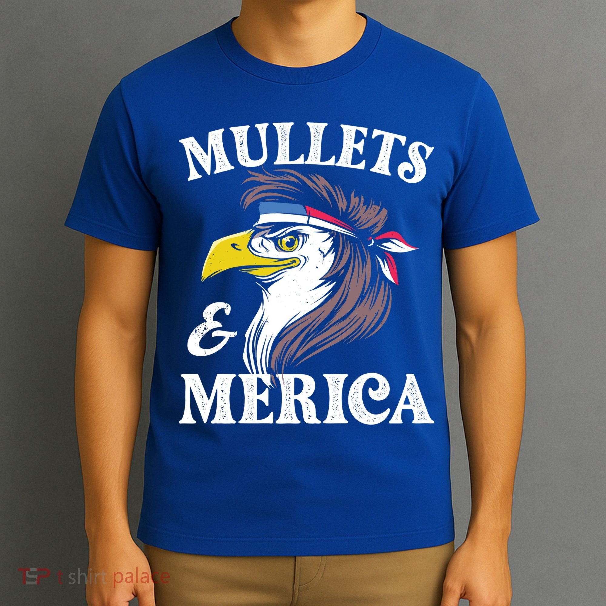 Mullegift Usa Eagle Mullet Merica Vintage American Flag Gift T-Shirt