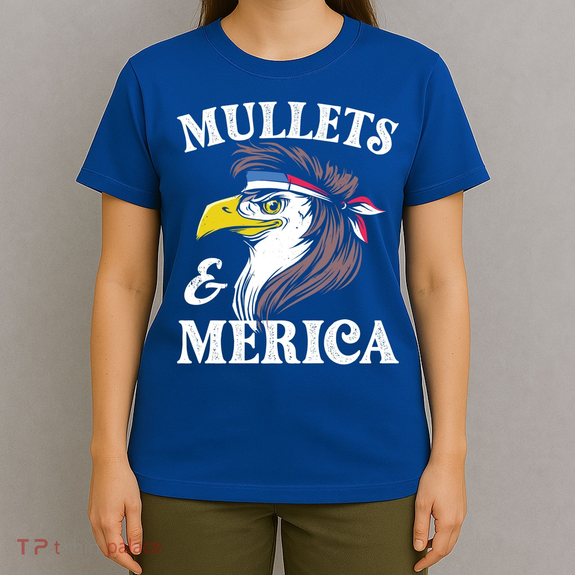 Mullegift Usa Eagle Mullet Merica Vintage American Flag Gift T-Shirt