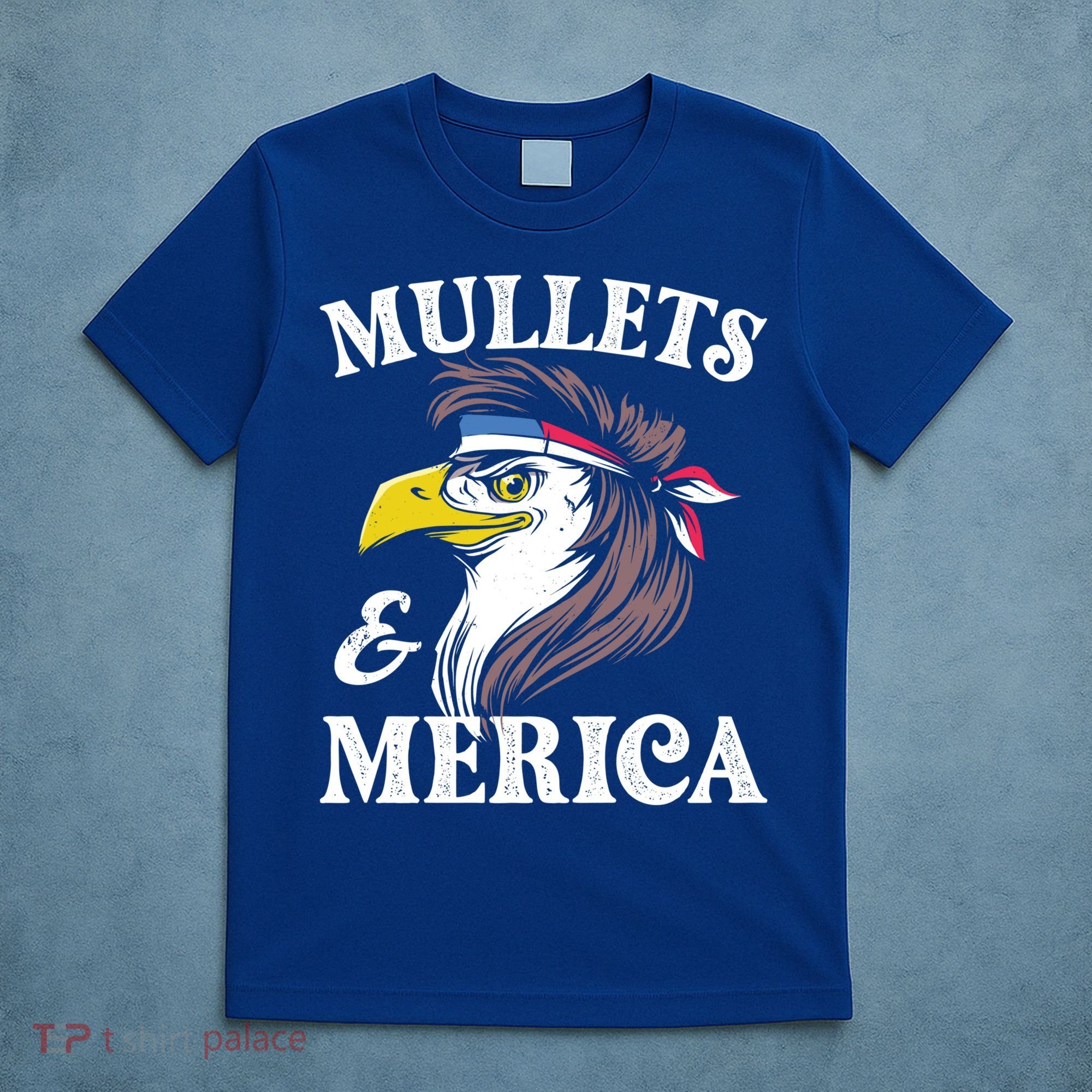 Mullegift Usa Eagle Mullet Merica Vintage American Flag Gift T-Shirt