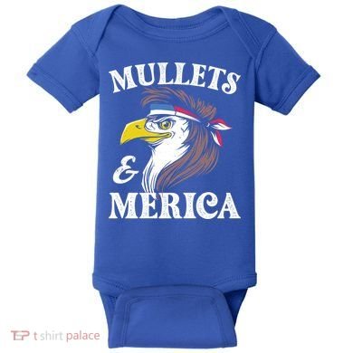 Mullegift Usa Eagle Mullet Merica Vintage American Flag Gift Baby Bodysuit