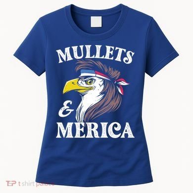 Mullegift Usa Eagle Mullet Merica Vintage American Flag Gift Women's T-Shirt