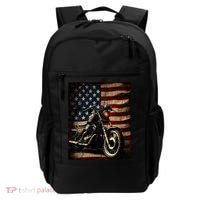 Motorcycle USA Flag Retro Biker Backpack thumb 0