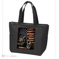 Motorcycle USA Flag Retro Biker Tote Bag thumb 3