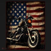 Motorcycle USA Flag Retro Biker Tote Bag thumb 4