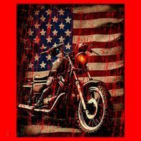 Motorcycle USA Flag Retro Biker Santa Hat thumb 1