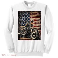 Motorcycle USA Flag Retro Biker Sweatshirt thumb 0