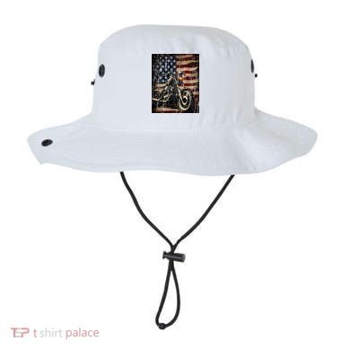 Motorcycle USA Flag Retro Biker Bucket Hat