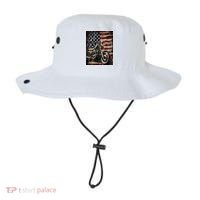 Motorcycle USA Flag Retro Biker Bucket Hat thumb 0